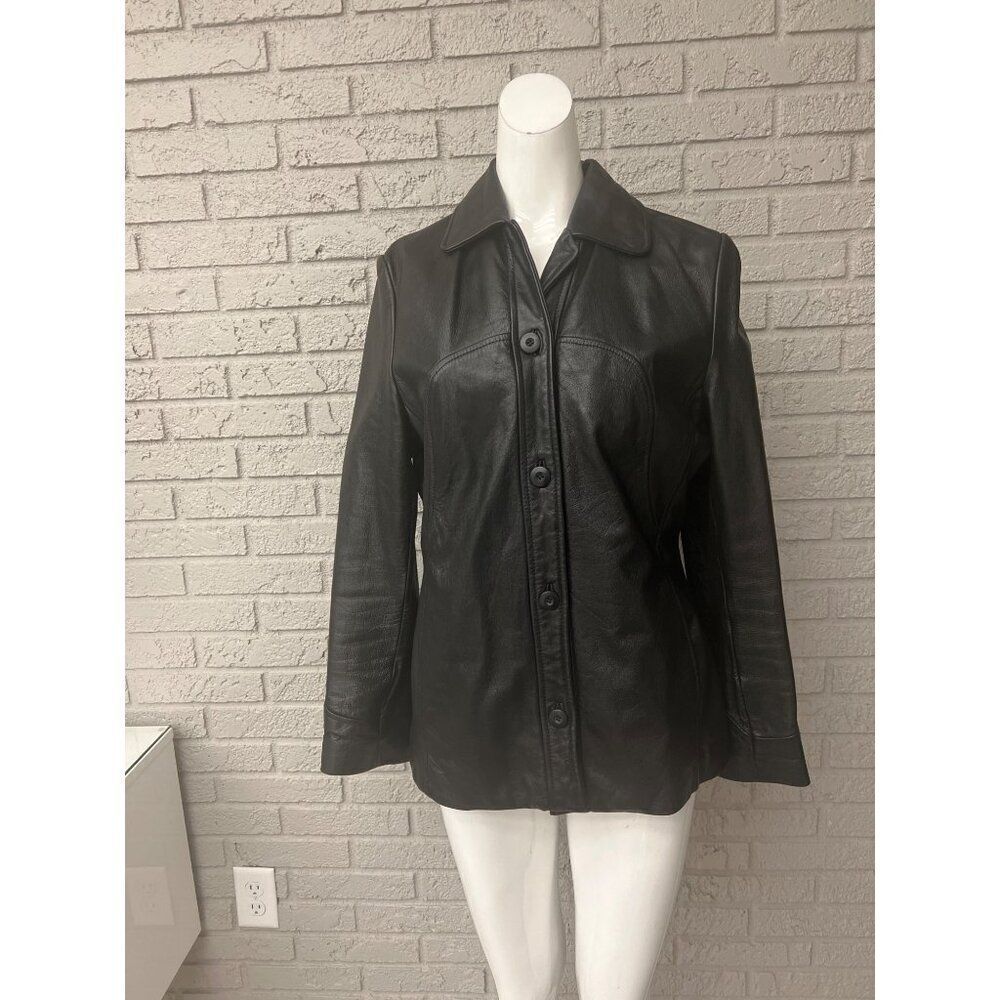 Maxima Wilson’s Women Black Long Sleeve Leather Jacket Size M